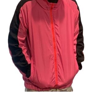 Adidas Windbreaker Zip Up Jacket Fully Lined Hot Pink & Black